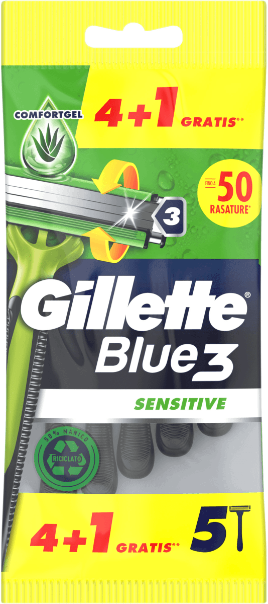 Gillette Rasoio usa e getta Blue3 Sensitive, 5 pz Acquisti online sempre  convenienti