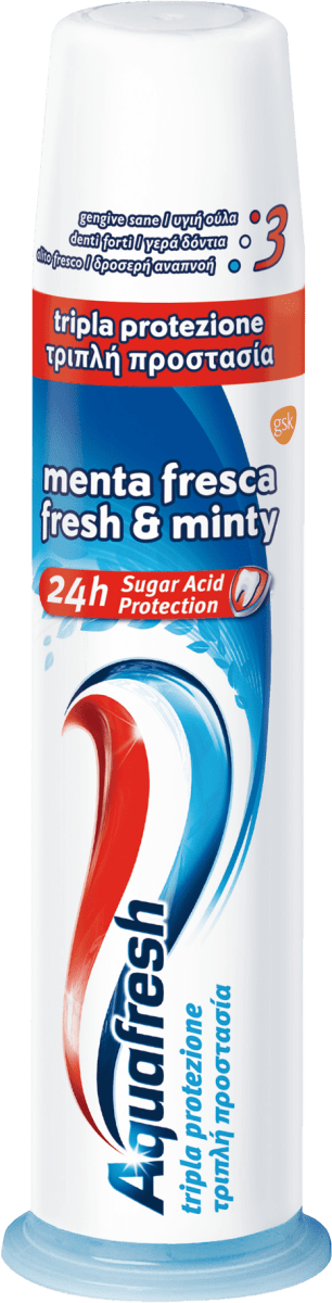 Aquafresh Dentifricio tripla protezione menta fresca confezione con  dispenser, 100 ml Acquisti online sempre convenienti