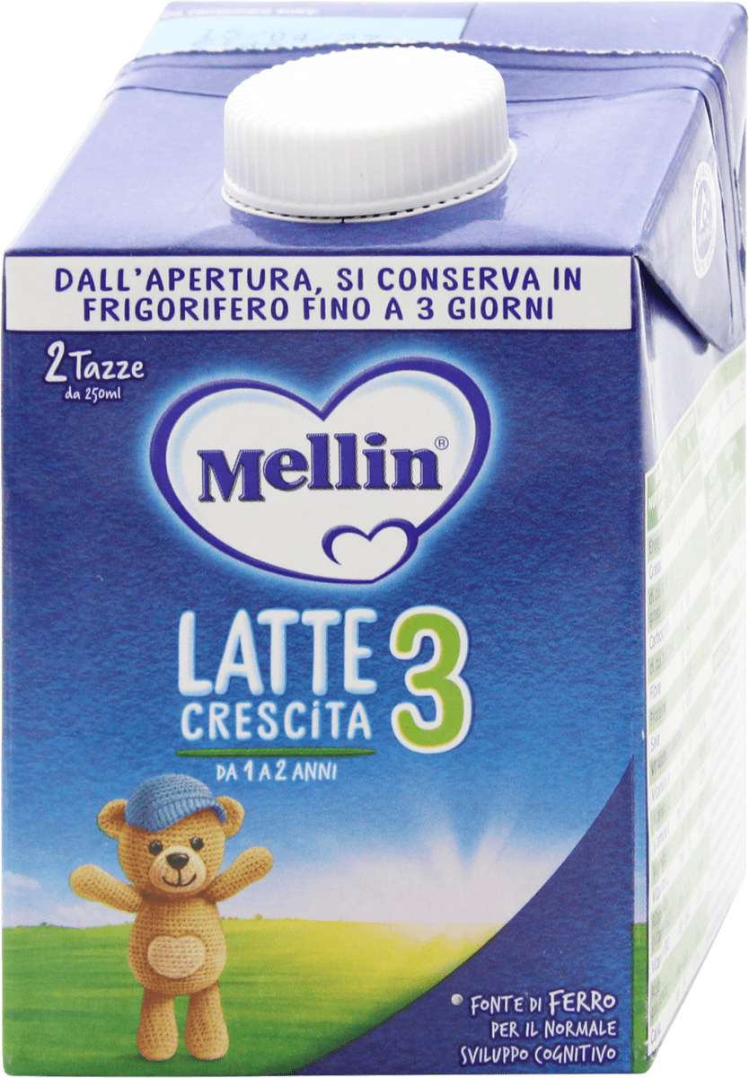 MELLIN 3 Latte Crescita 800 GR Da 1 a 2 anni. 23 tazze. - Basko