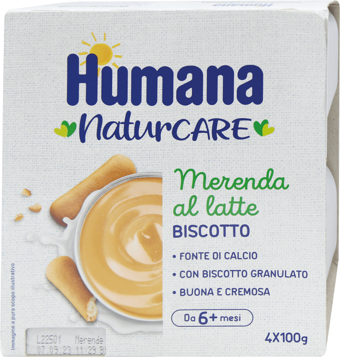 Humana Merenda al latte gusto biscotto, 400 g Acquisti online sempre  convenienti