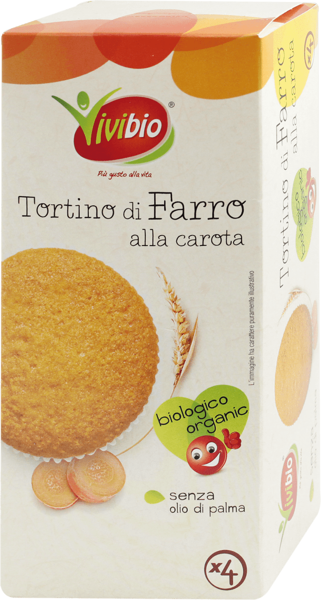 Vivibio Tortino biologico di farro alla carota, 180 g Acquisti