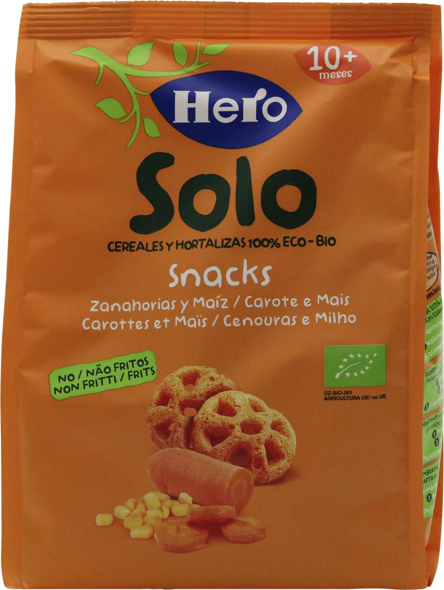 Hero Solo Puffs Snacks de Maíz y Avena, 25 g