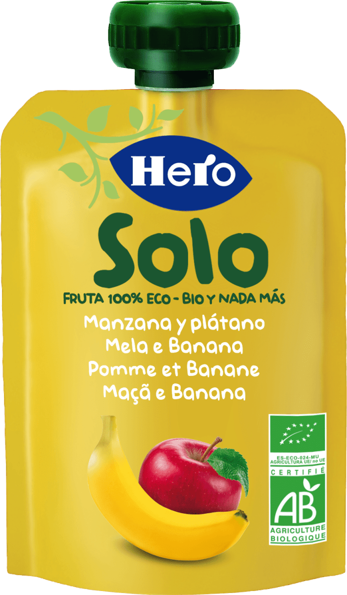 Hero Solo Pouch Yogurt Mela e Banana Bio, Cartone da 18 Pack x 100 Gr :  : Alimentari e cura della casa