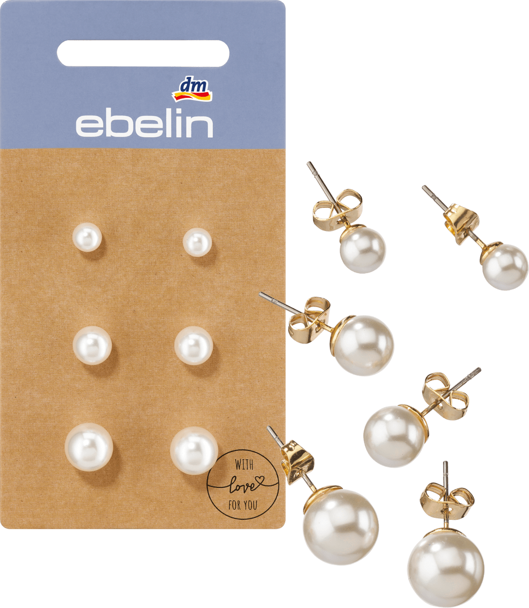 ebelin Ohrstecker mit Perlen GoldOptik, 6 St dauerhaft günstig online kaufen dm.de