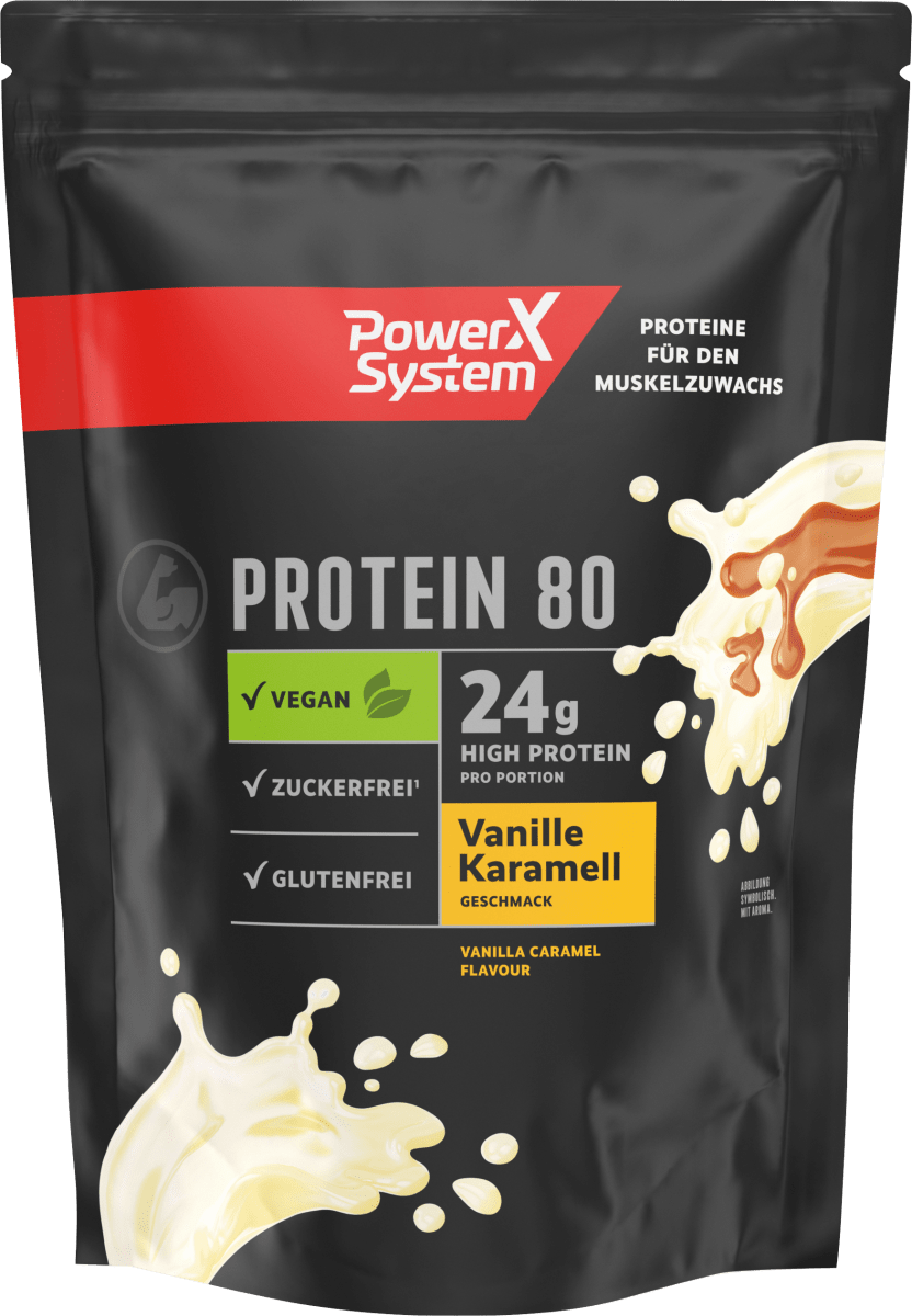PowerSystem Proteinpulver, Protein 80 Vanille Karamell Geschmack, 300 g ...