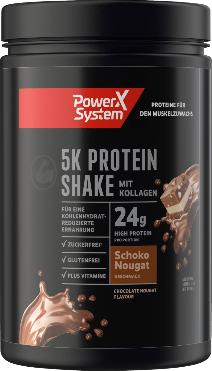 PowerSystem Proteinpulver, 5K Protein Shake Schoko Nougat Geschmack ...
