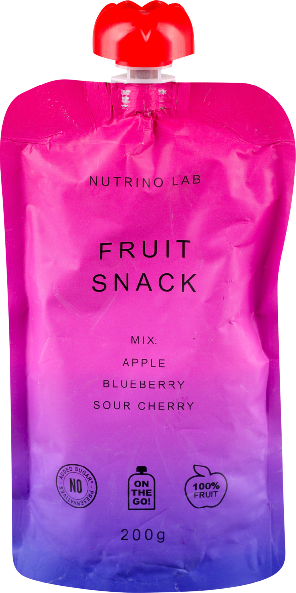 Nutrino Lab FRUIT SNACK pire jabuka, borovnica i višnja, 200 g uvek