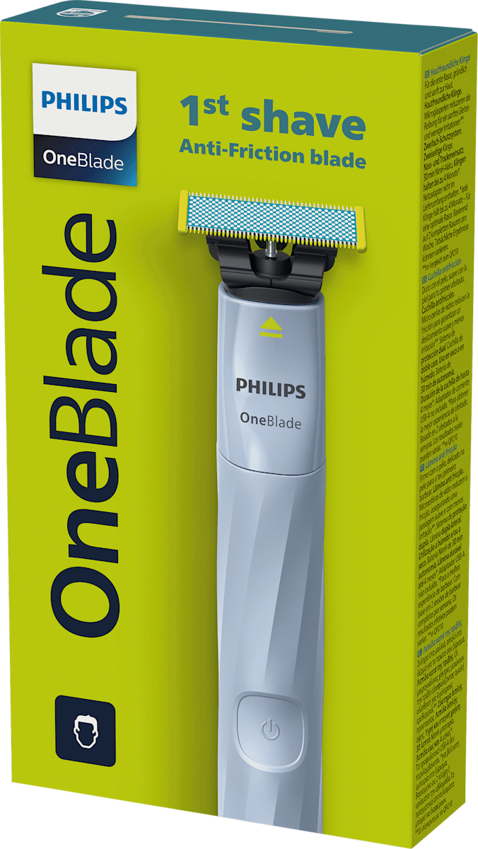 PHILIPS OneBlade Elektrischer Rasierer, OneBlade Face First Shave QP1324/20, 1 St dauerhaft