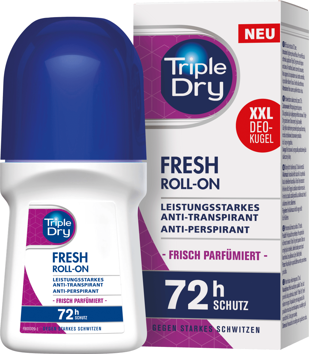 Triple Dry Deodorant Roll On Fresh, 50 ml dm.at