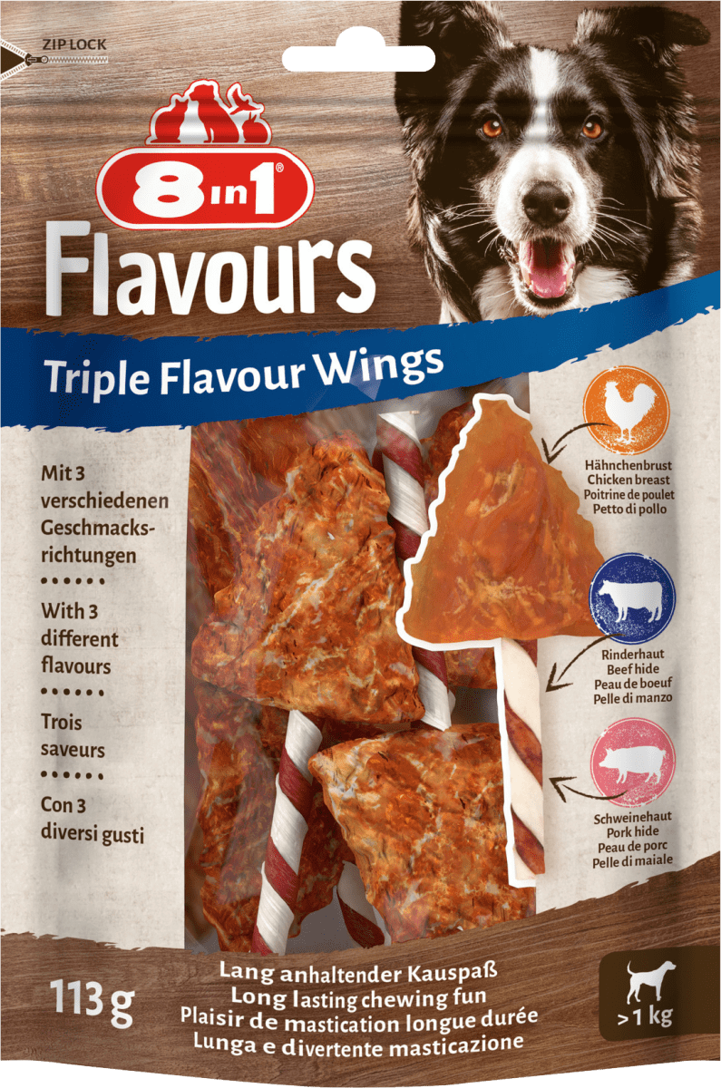 Hundeleckerli triple flavour Wings, 6\u00a0St