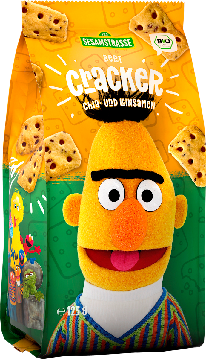 Sesamstrasse Kindersnack Cracker Chia &amp; Leinsamen Bert, ab 3 Jahren ...