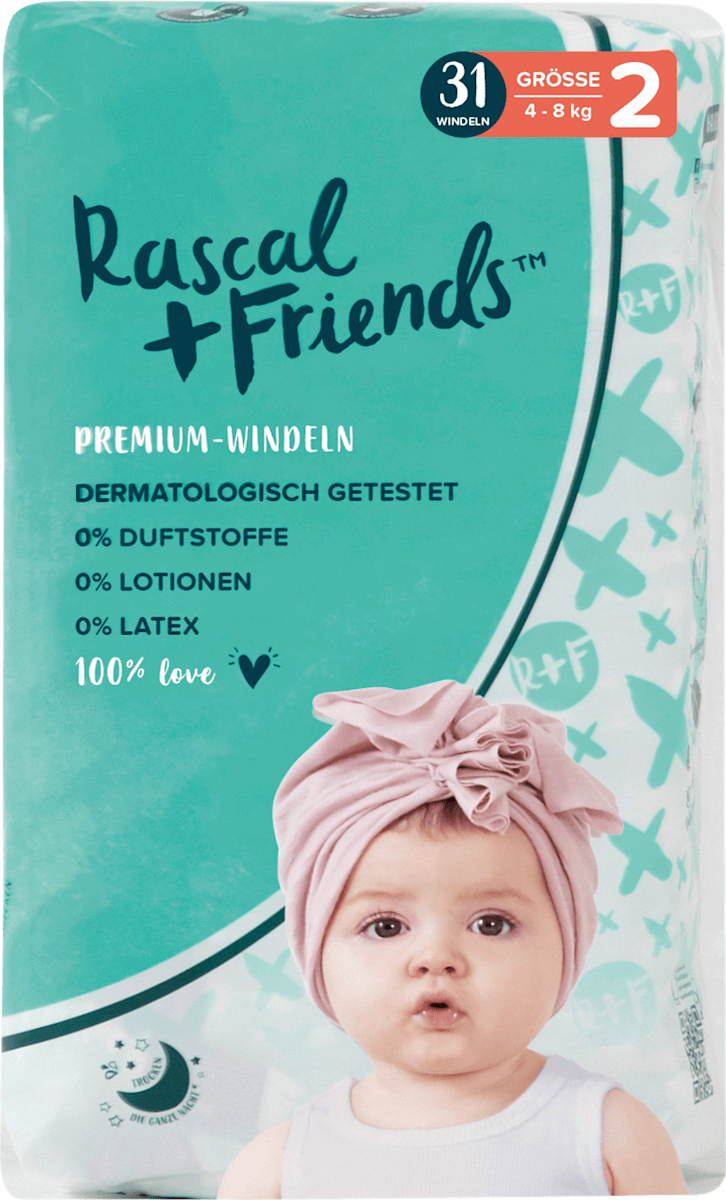Rascal+Friends Windeln Premium Gr. 2 (48 kg), 31 St dm Dauerpreis Immergünstig einkaufen dm.at