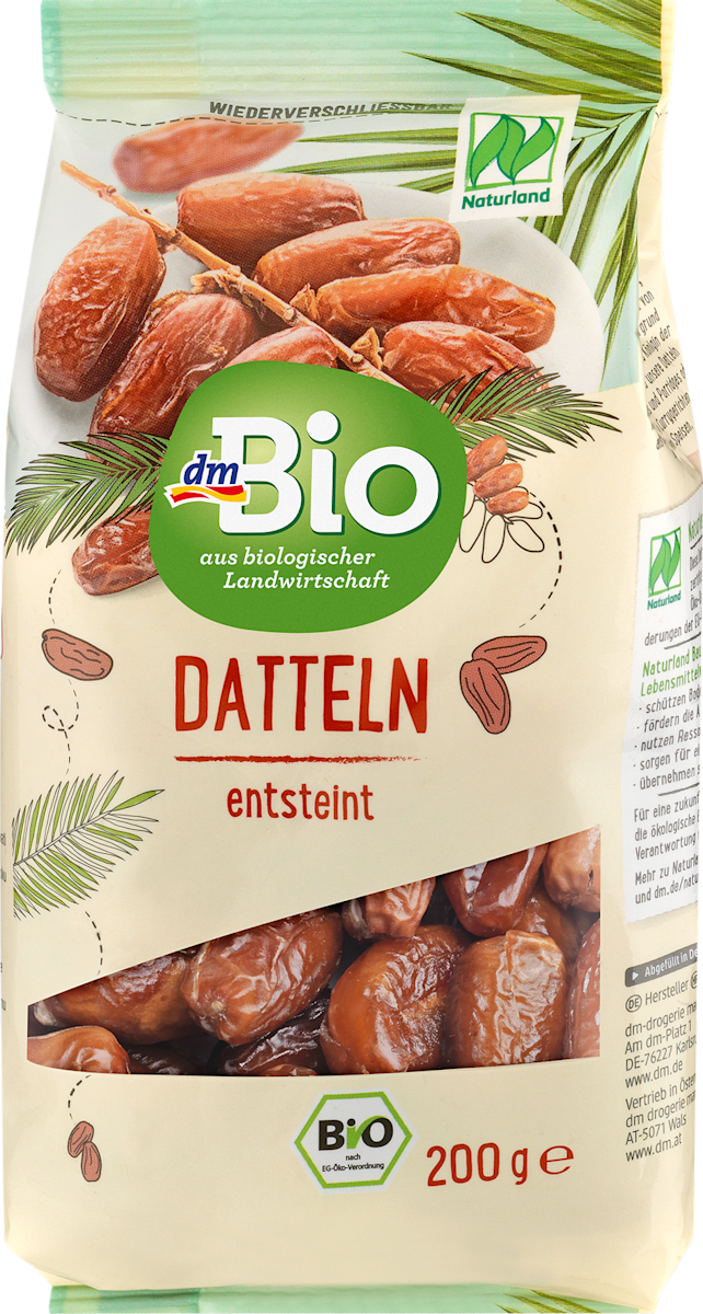 dmBio Trockenfrüchte, Datteln entsteint, 200 g dauerhaft günstig online