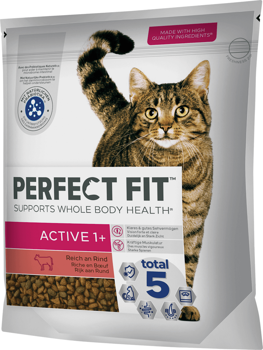PERFECT FIT active 1 Katzenfutter reich an Rind 750 g dm.at