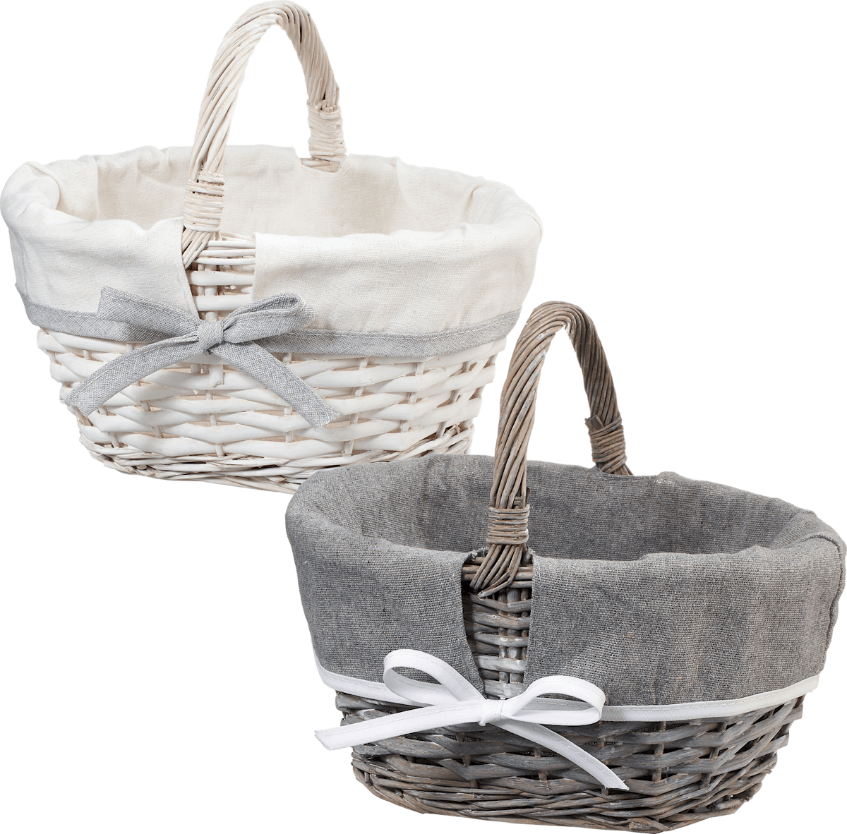 Feegela Geschenkkorb Leer - Weißer Weidenkorb Mit Fensterbeuteln & Bändern Zum Selbstbefüllen