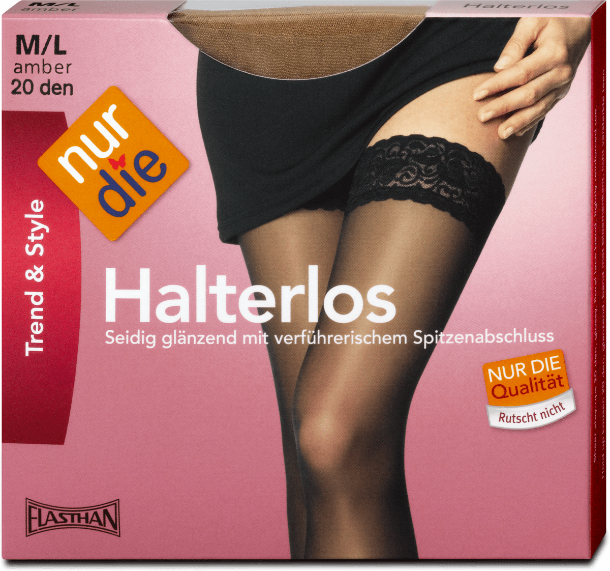 Trend \u0026 Style Halterlos Strümpfe amber 20 DEN, Gr. 44-48, 1 Paar