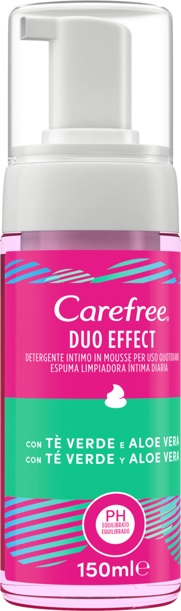 Carefree Интимна почистваща пяна със зелен чай и алое вера, 150 ml | dm ...