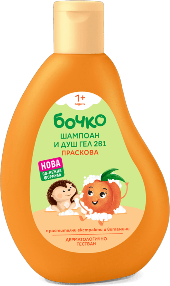 Бочко Детски шампоан и душ гел 2в1 Праскова, 250 ml | dm България