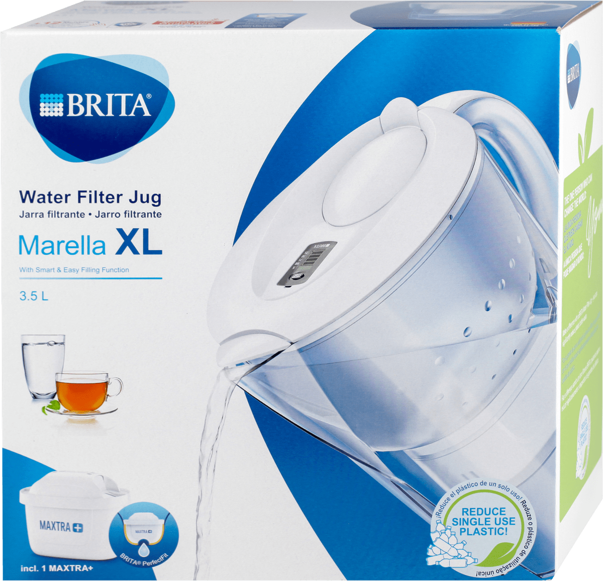BRITA feel&enjoy Marella XL bokal za filtriranje vode beli, zapremina