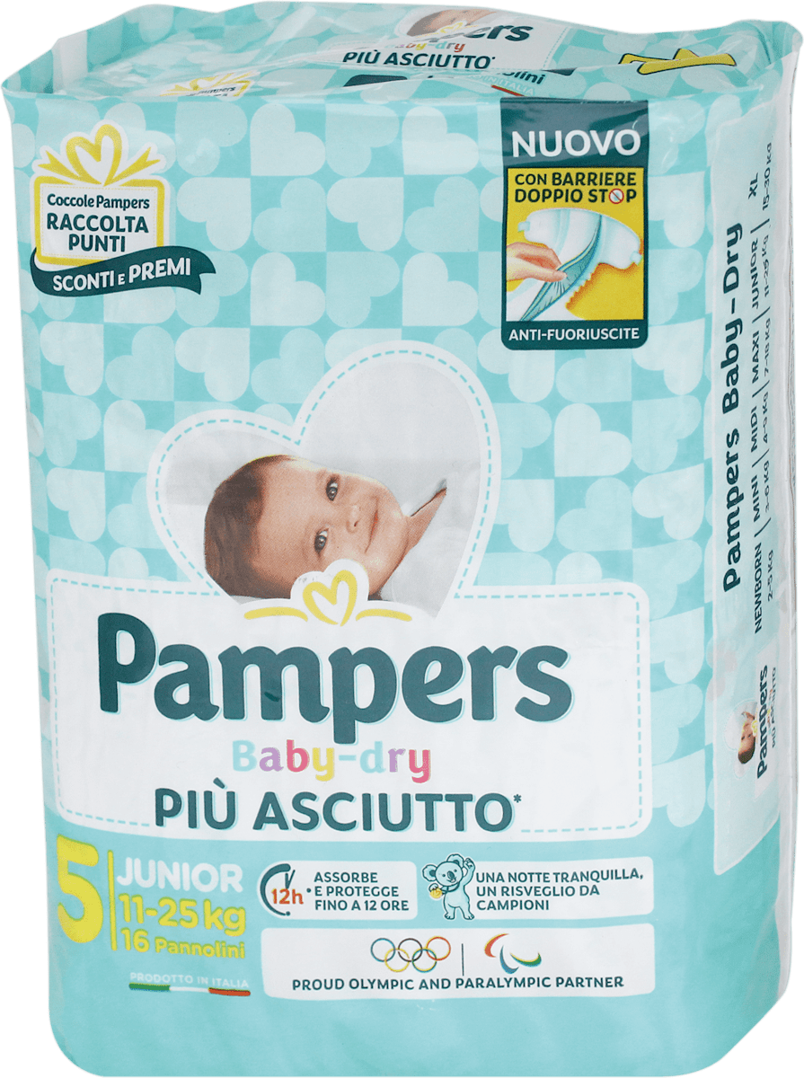 Pampers Pannolini Babydry Junior taglia 5, 16 pz Acquista online a