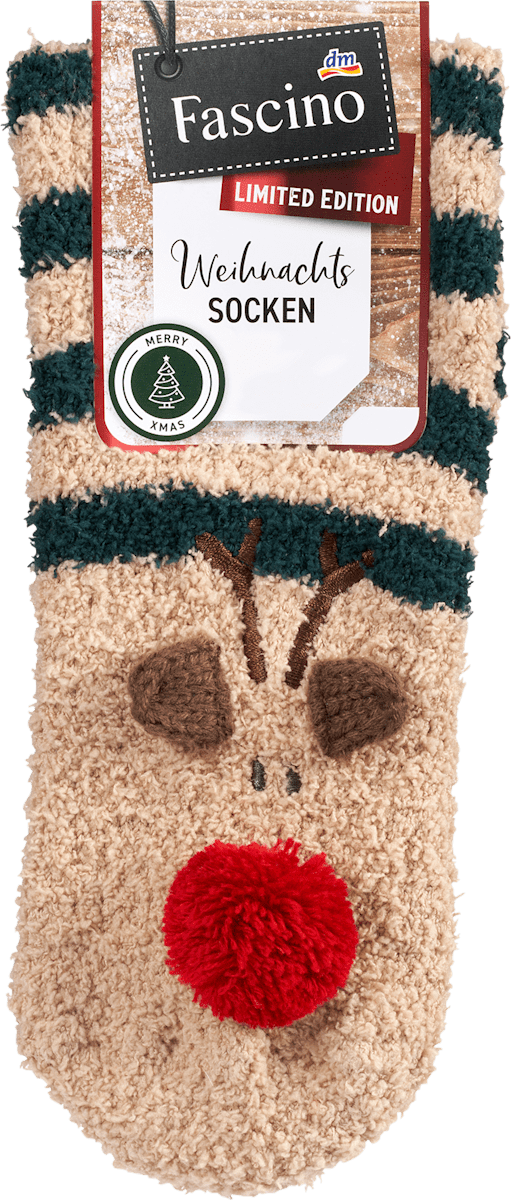 ZYZX Kuschelsocken Mit Hund Motiv - Antirutsch Sohle Winter Warm