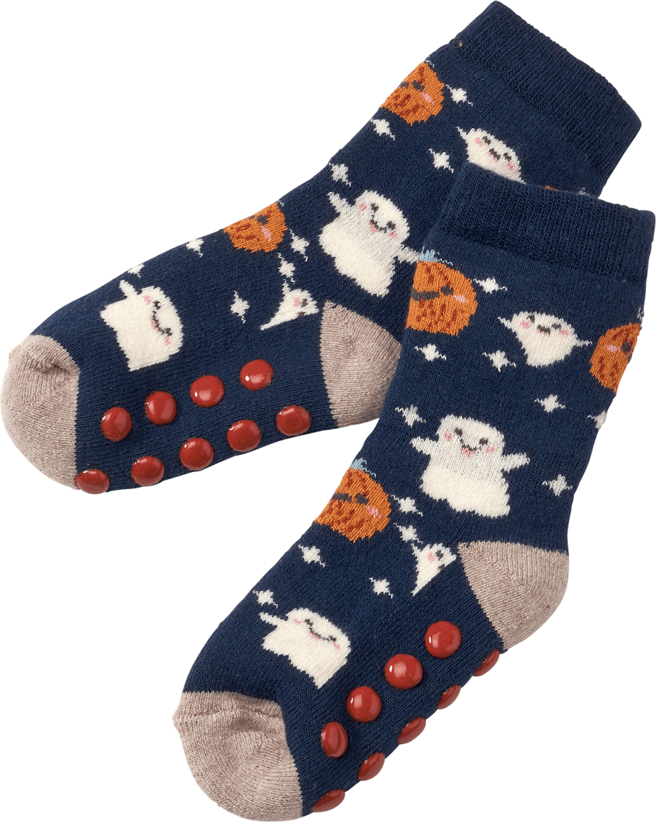 PUSBLU ABS Socken mit Kürbis-Muster, blau, Gr. 23/26, 1 St dauerhaft ...