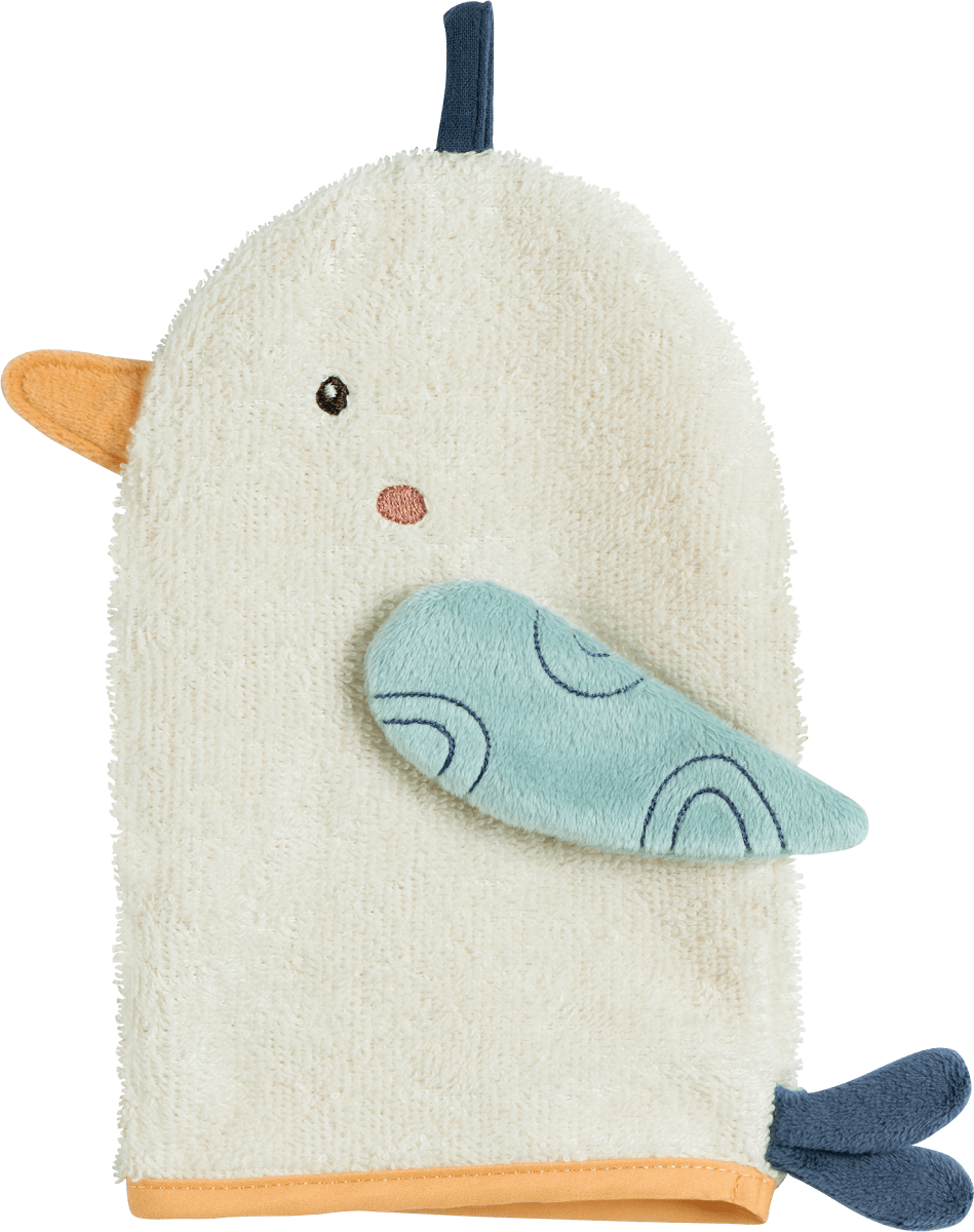 Play Waschhandschuh Bär – 2 Stück, Weiches Frottee, Für Babys & Kinder, In Blau & Grün