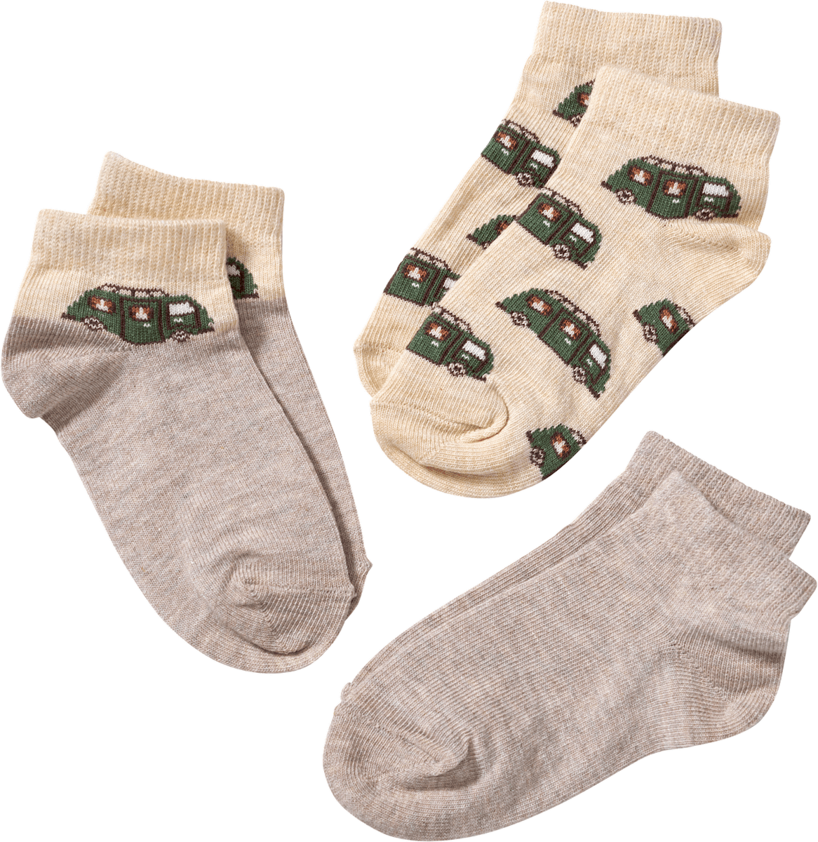 ALANA Sneaker Socken mit AutoMotiv, grau, Gr. 31/33, 3 St dauerhaft