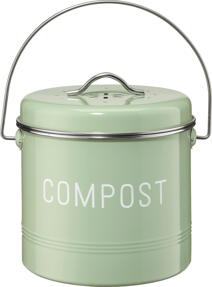 Komposteimer Für Küche Mit Kohlefilter – 4,5 L, Geruchsresistent, Rostbeständig, Minze