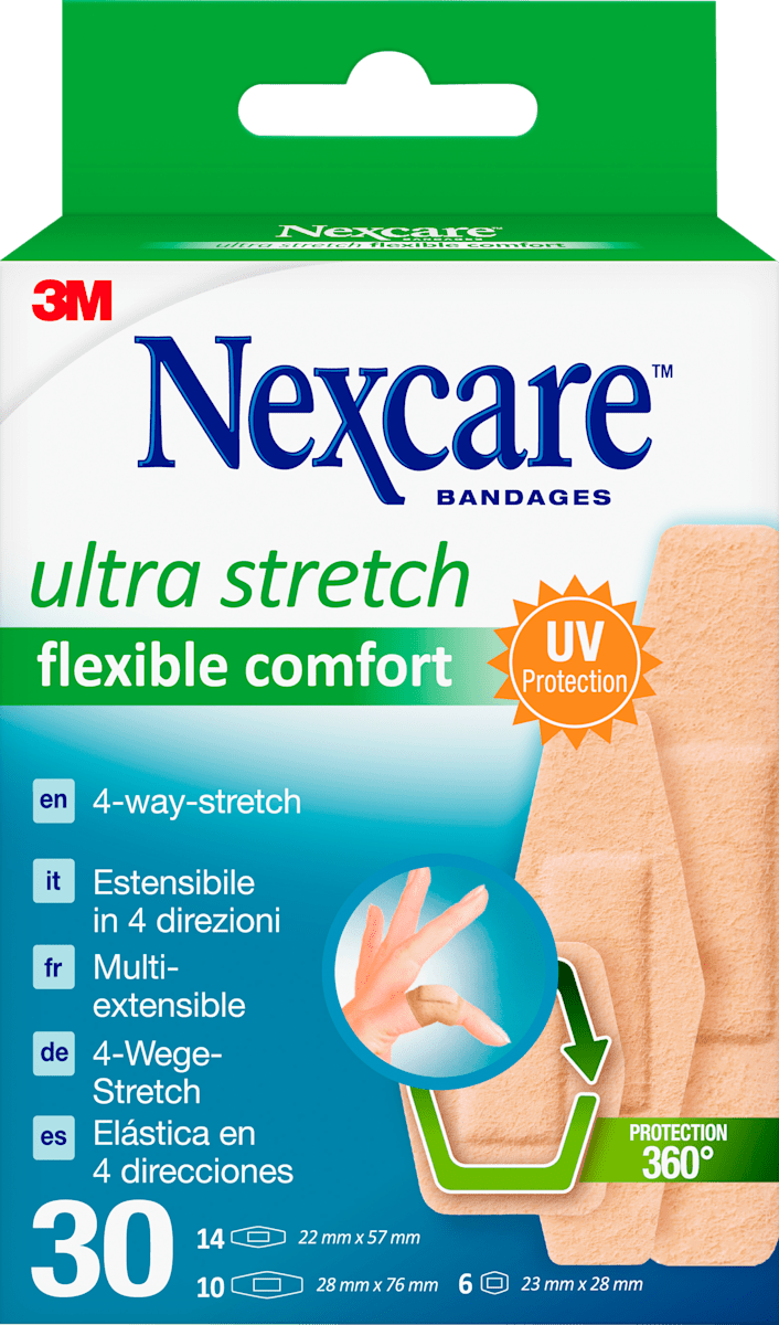 Nexcare Cerotti Flexible Comfort Ultra Stretch | 10 Pezzi 6x10 Cm, Elastici E Impermeabili, Traspiranti