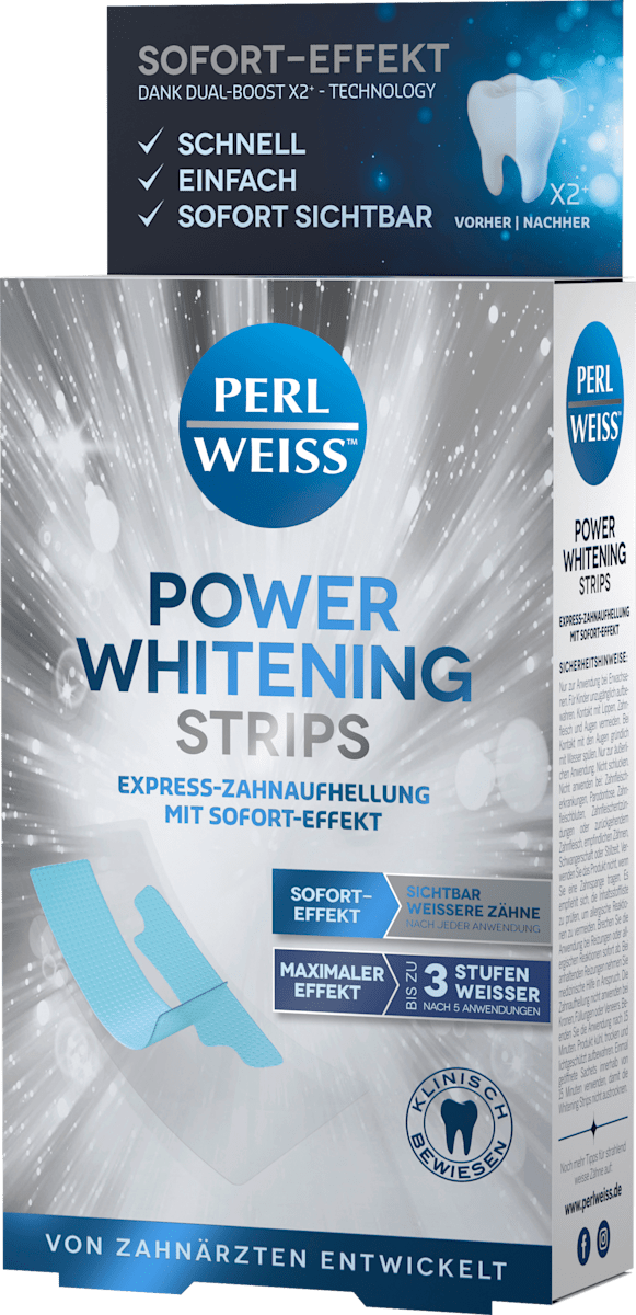 Perlweiss Power Whitening Strips ExpressZahnaufhellung, 10 St dm.at