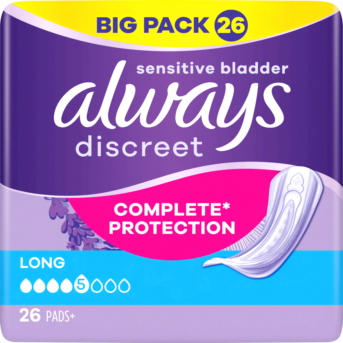 always discreet Einlagen Inkontinenz Long Big Pack, 26 St 