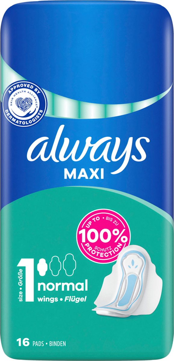 always maxi Binden mit Flügel, 16 St dm.at