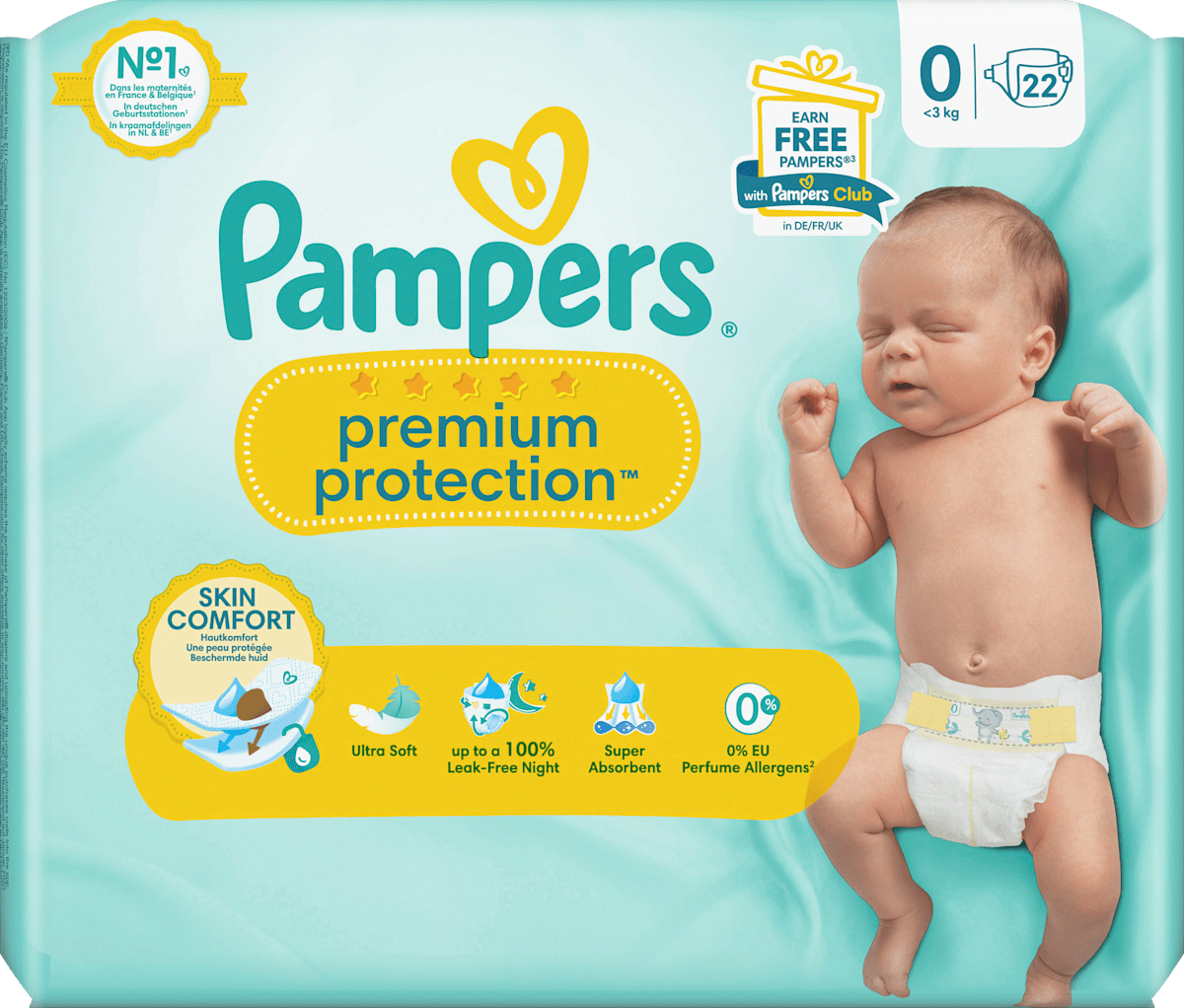 Pampers Windeln Premium Protection Gr. 0 New Baby Micro, 22 St 