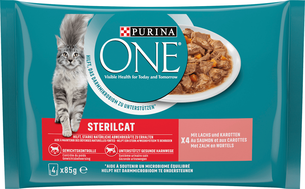 PURINA ONE Adult Mit Rind Und Karotten Katzennassfutter 26x85g Portionsbeutel Online Bestellen | MÜLLER