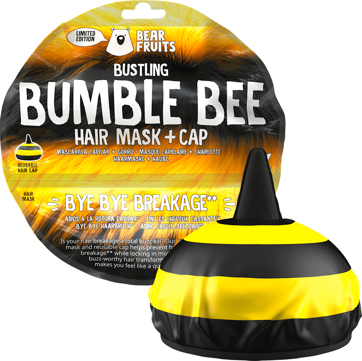 Bear Fruits Haarmaske Bumble Bee, Hair mask + cap, 20 ml dauerhaft