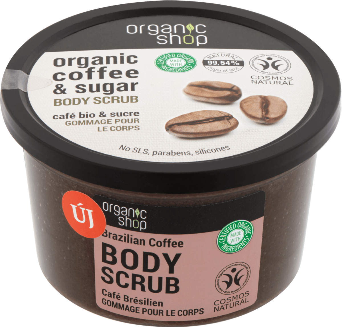 organic shop Scrub de corp cu zahăr și cafea, 250 ml cumpără