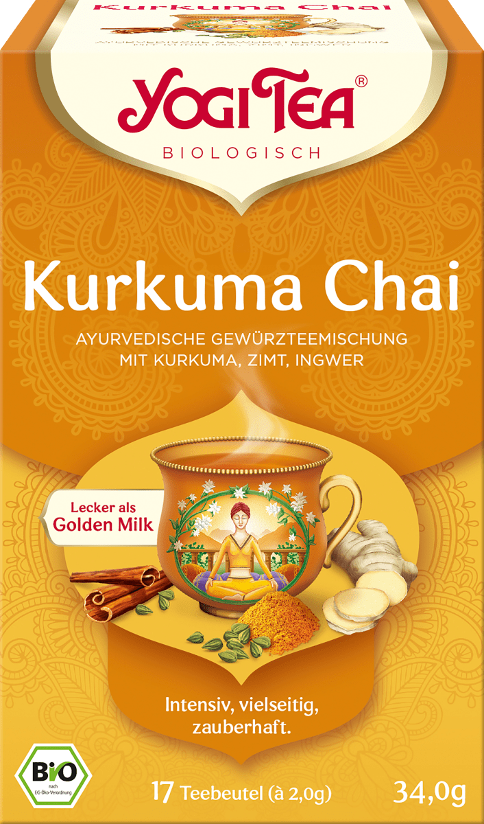 YOGI TEA Gewürztee "Kurkuma Chai" mit Kurkuma, Zimt & Ingwer (17 Beutel