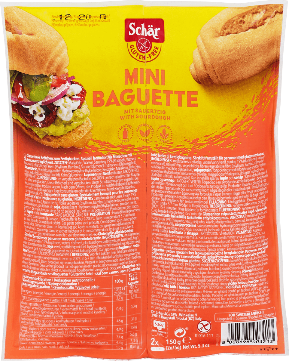 Schär Aufbackbrötchen Mini Baguette glutenfrei (2 Stück), 150 g | dm.at