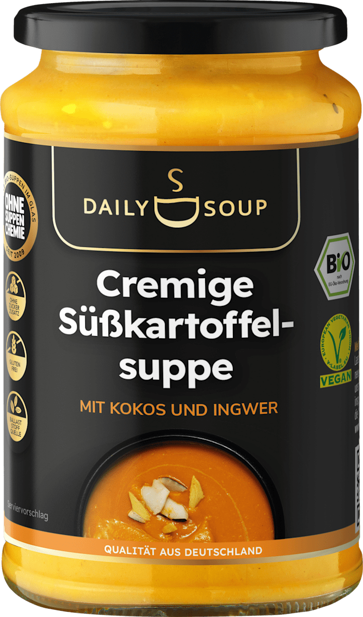 Daily Soup Suppe, cremige Süßkartoffelsuppe mit Kokos &amp; Ingwer, 380 g ...