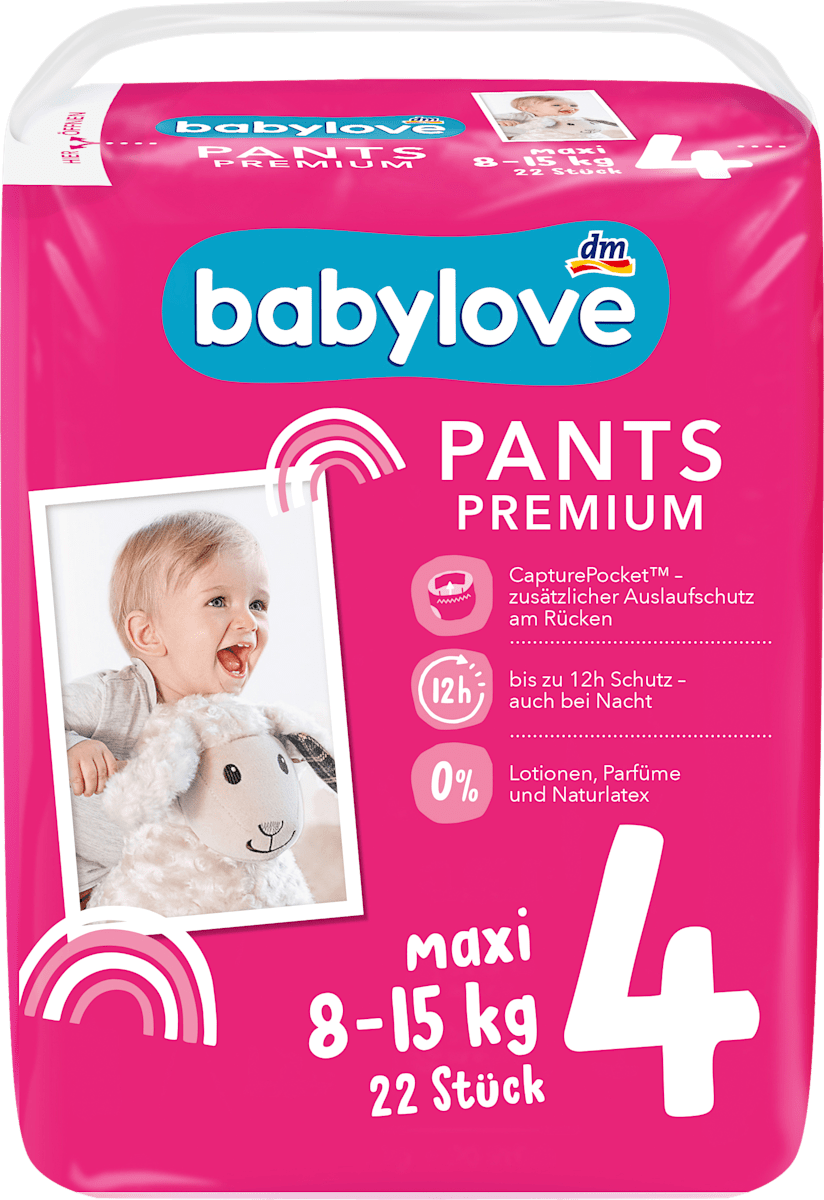 babylove Baby Pants Premium Gr. 4 Maxi (8-15 kg), 22 St dauerhaft 