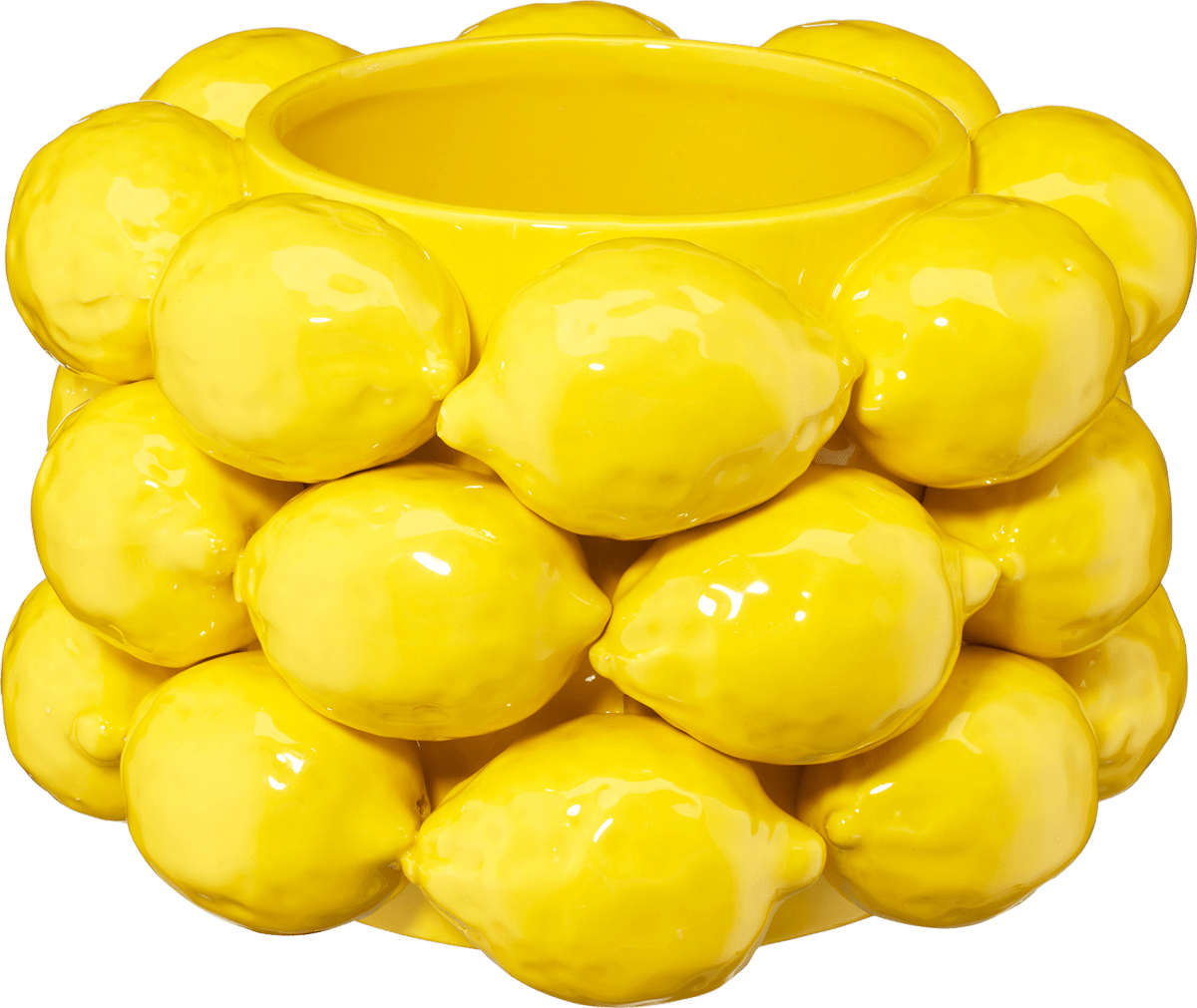 Zitronenförmige Vase Aus Keramik - Gelb 18,5x7cm Für Couchtisch & Balkon