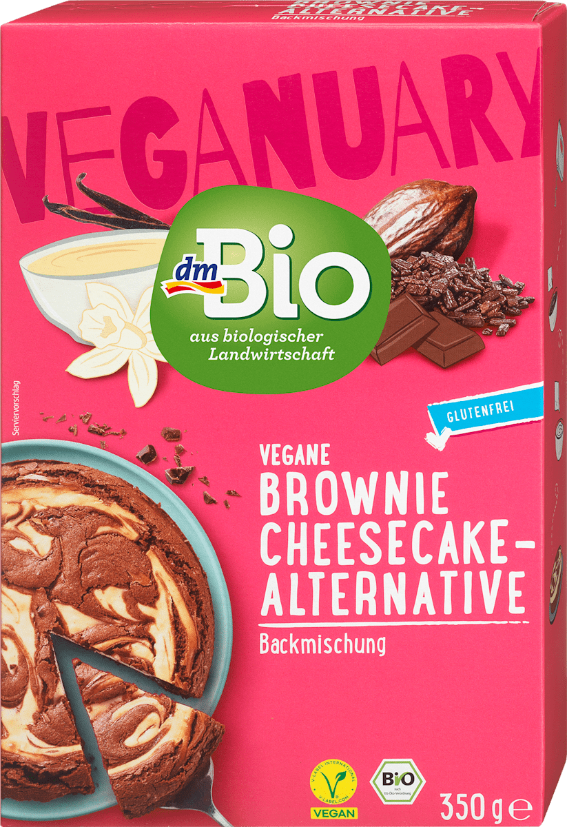 dmBio vegane BrownieCheesecakeAlternative, Backmischung, 350 g
