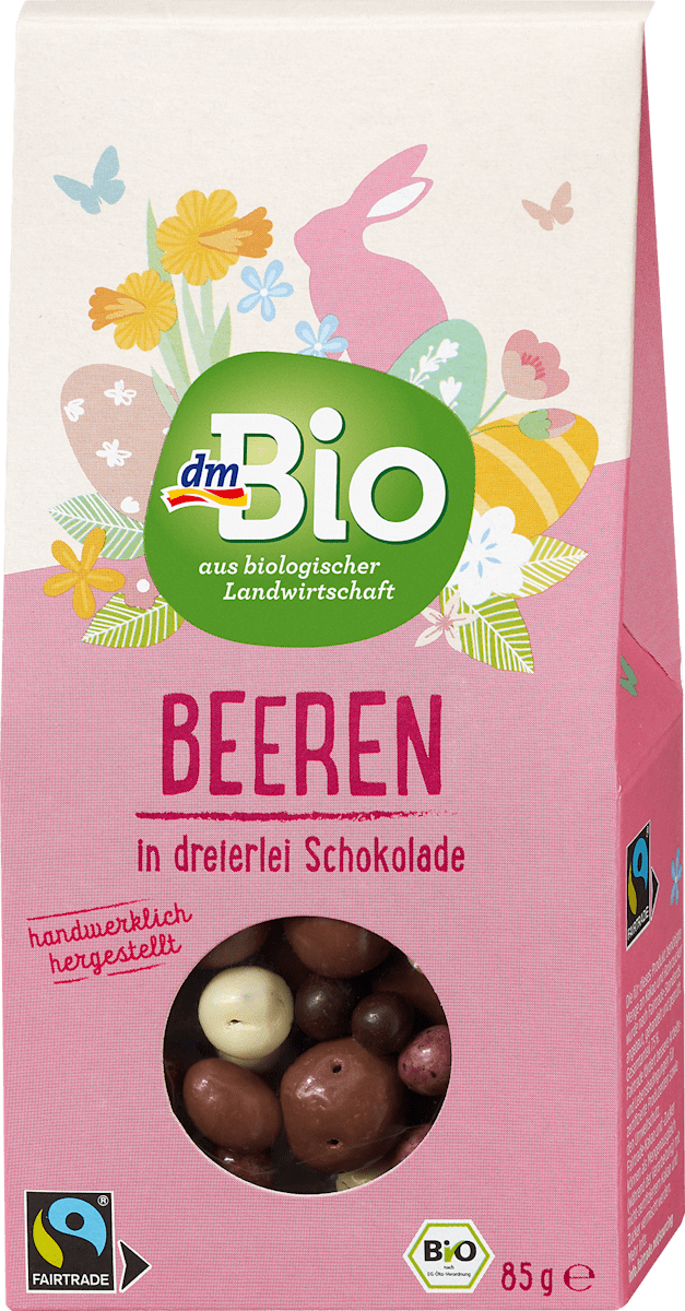 dmBio Trockenfrüchte Beeren in dreierlei Schokolade, 85 g | dm.at
