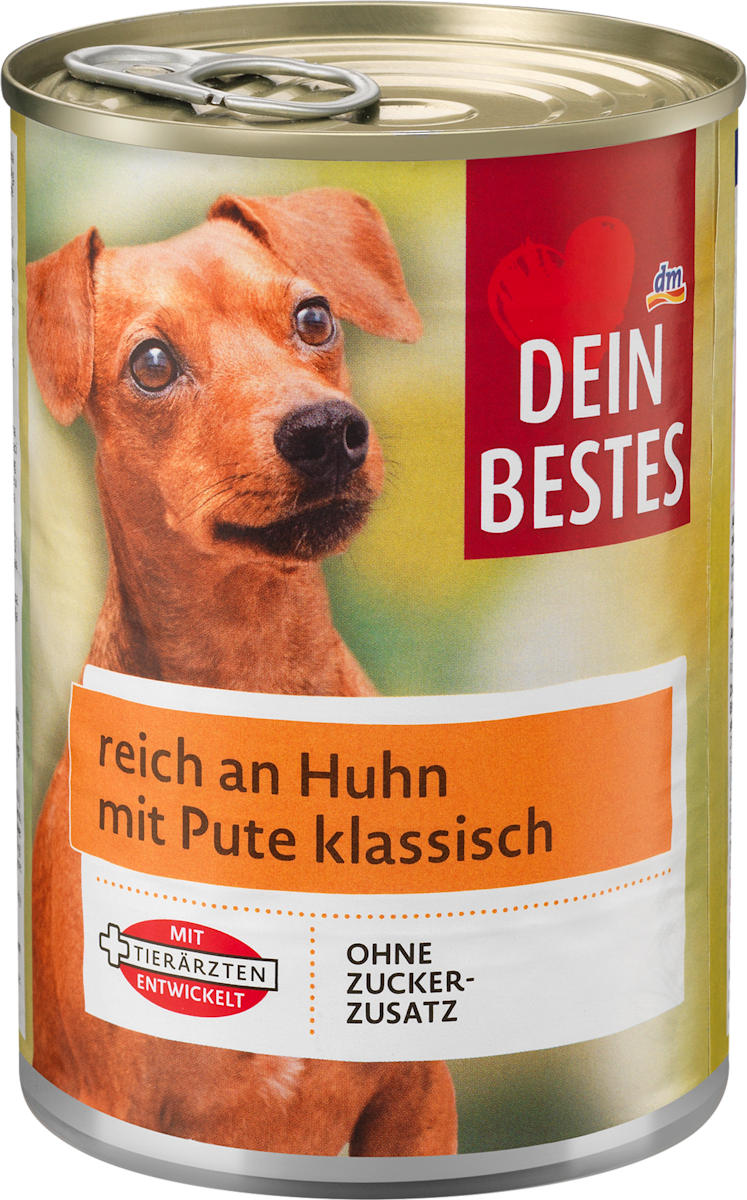 Dein Bestes Nassfutter Hund mit Huhn &amp; Pute, 400 g dauerhaft günstig ...