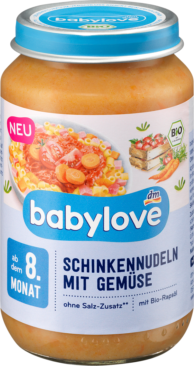 babylove Menü Schinkennudeln mit Gemüse, ab 8 Monaten, 220 g dauerhaft ...