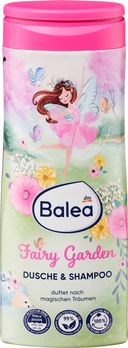 Balea Kinder Dusche & Shampoo 2in1 Fairy Garden, 300 ml dauerhaft