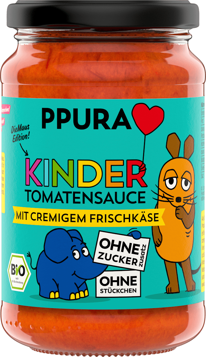 PPURA Tomatensoße mit cremigem Frischkäse für Kinder, 340 g dauerhaft ...