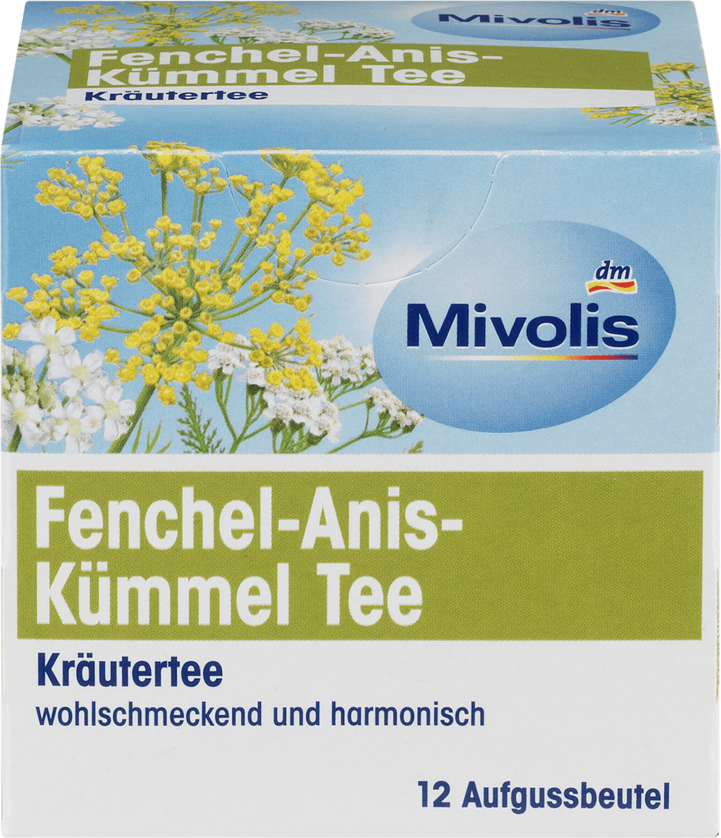 Mivolis Kräutertee mit Fenchel, Anis &amp; Kümmel (12 Beutel), 24 g ...
