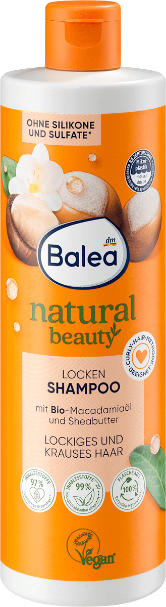 Shampoing Bio Vegan Balea Natural Beauty - Lot De 3 Flacons De 400ml - Neuf
